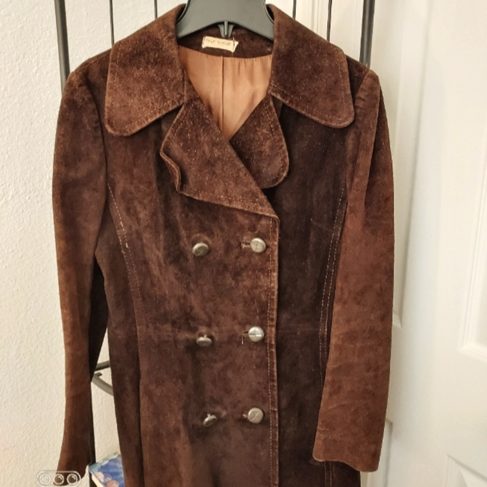 Rare Vintage Authentic Women's Calf Suede Peacoat